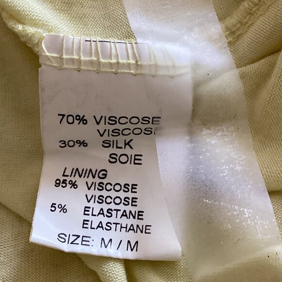 Bellambia Women's Dress Size M Yellow Floral Sleeveless Silk Blend Sleeveless - Picture 7 of 7